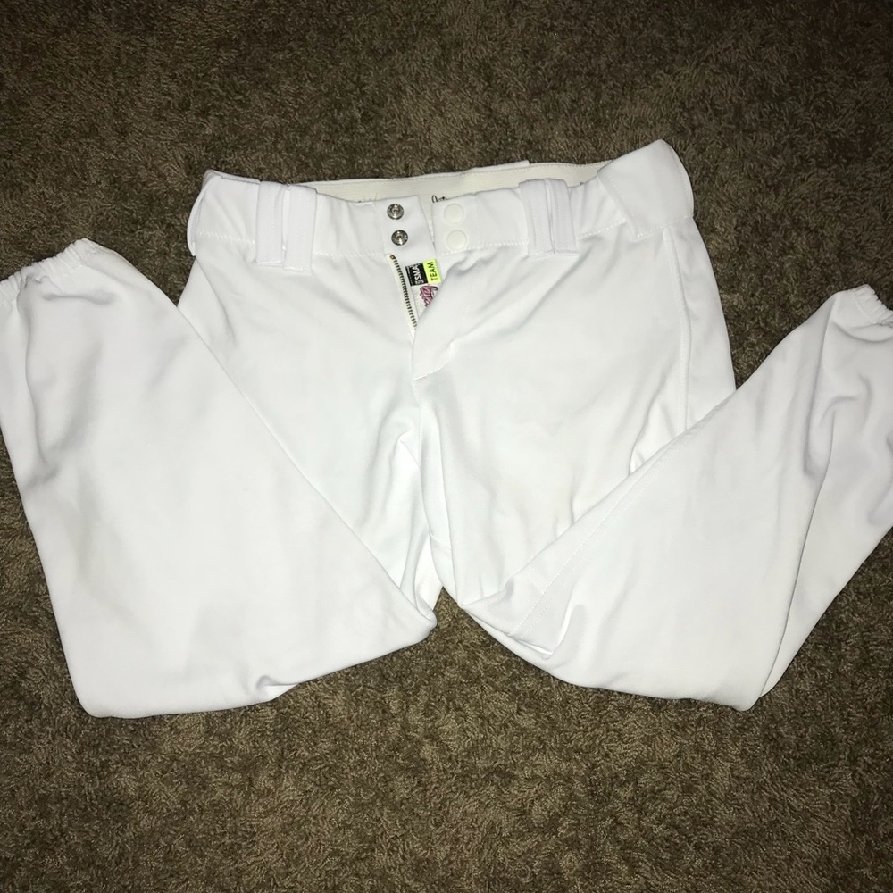 White intensity softball pants